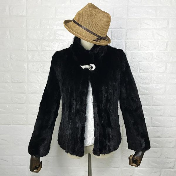 

women's fur & faux 2021 gorgeous coat of natural furs for women winter black real mink outerwear woman