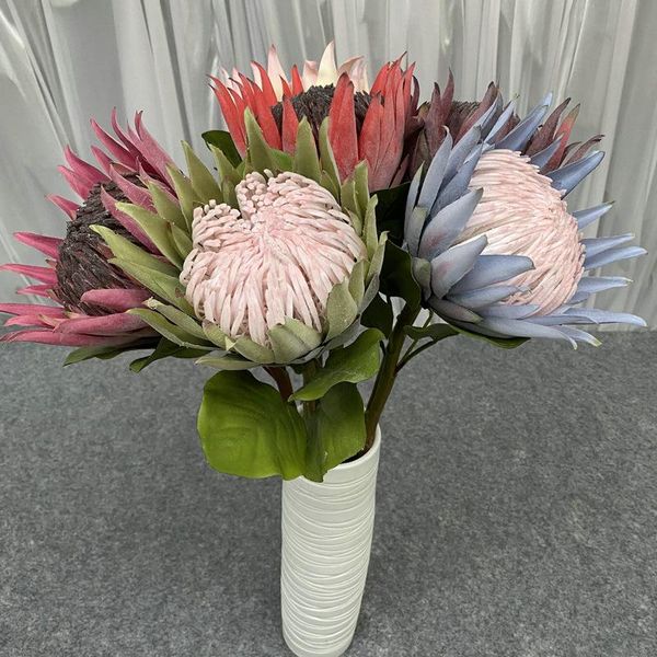 

decorative flowers & wreaths home decor artificial flower king protea single branch wedding accessories bouquet christmas party decoration