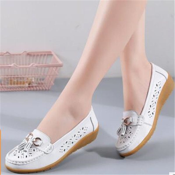 

summer hollow middle-aged shoes and elderly mother women's single peas soft bottom wedges comfortable durable student convenience, Black