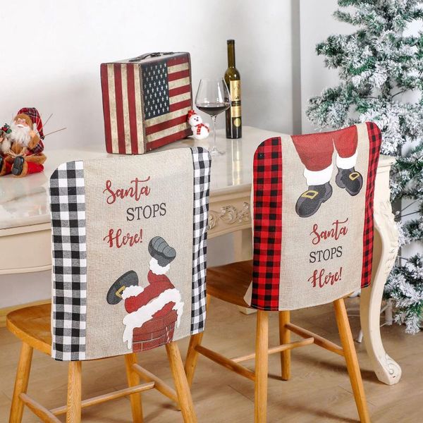 

chair covers arrival christmas plaid removable dinning anti-dirty chairs xmas decor seat back case 1 piece