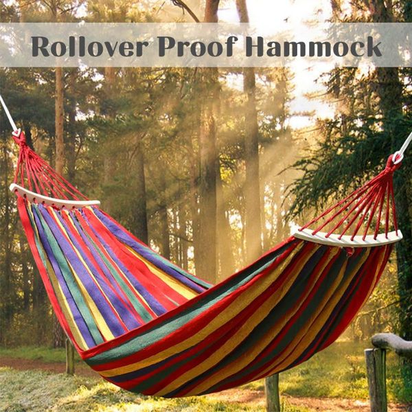 

sleeping bags outdoor hammock portable garden sports home travel camping swing canvas stripe hang bed double single people