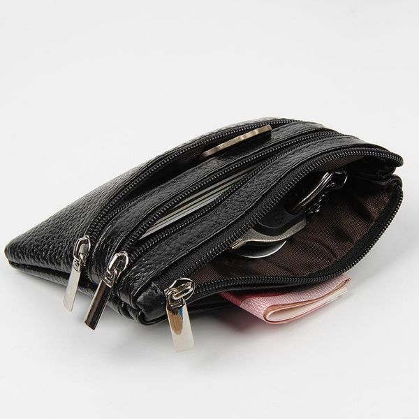 

wallets women wallet fashion genuine leather coin card organizer small change money bag zipper holder female short purse, Red;black