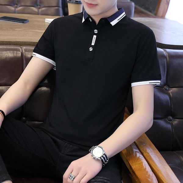 

men's polos summer business casual short-sleeved t-shirt shirt s, White;black