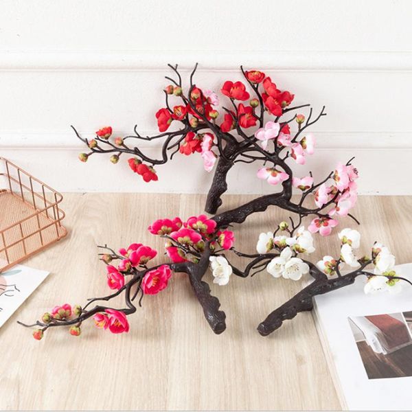 

decorative flowers & wreaths bonsai plum blossom branch potted flower arrangement pography props home living room dining landscaping fake