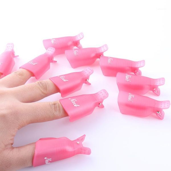 

10/pcs remover gel polish degreaser remove uv nail clips caps cleaner manicure tools1