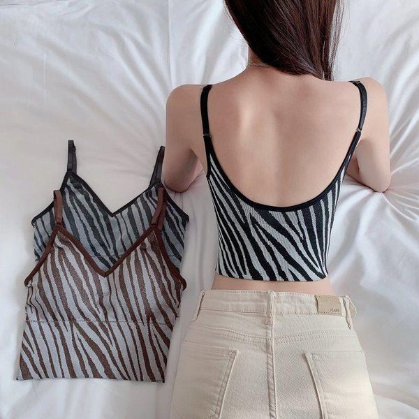 

yoga outfit women sports bra whorl school korean chest gathered anti-sagging fitness underwear camisole without steel ring tube cropped