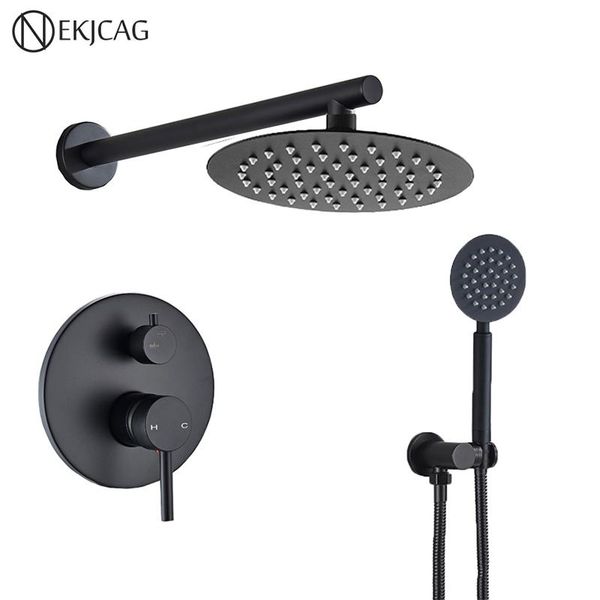 

bathroom shower sets nekjcag brass round matte black faucet 2 function cold mixer set wall mounted concealed system