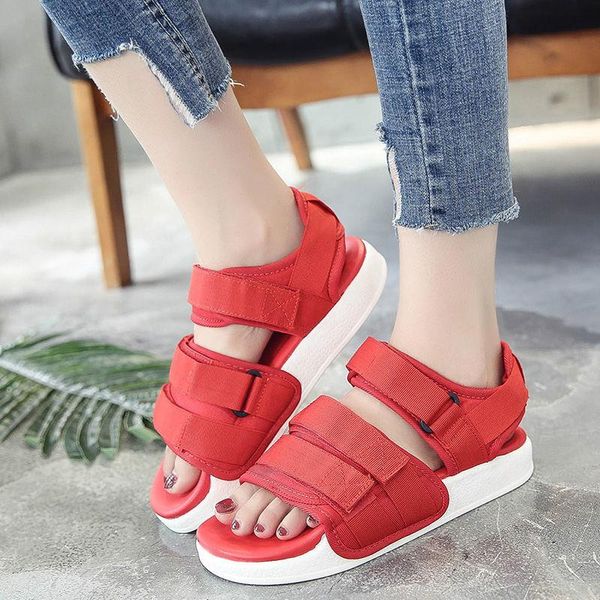 

red sport student women sandals fashion hook & loop platform beach shoes 2021summer classic non-slip peep-toe casual 35-40, Black