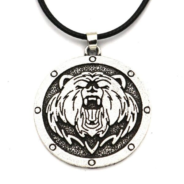 

pendant necklaces cute grizzly necklace round wolf bear claw amulet men's, Silver