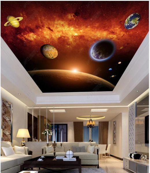 

wallpapers 3d po wallpaper ceiling mural universe space planet earth living room decoration for walls bedroom on the wall