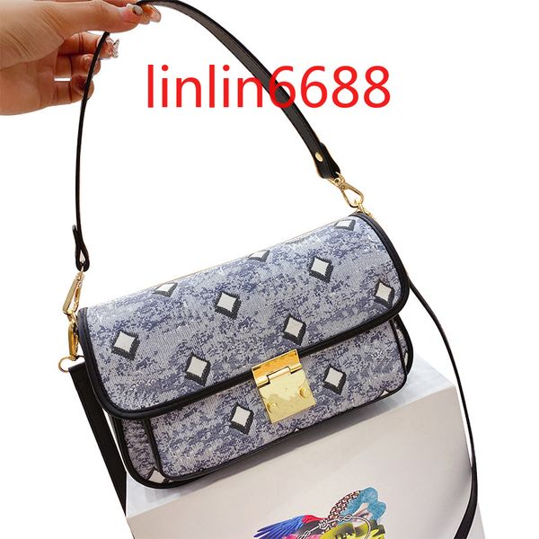 

famous brand bag female with logo new trendy korean fashion printing one-shoulder underarm bags #5205 autumn & winter net red texture messen