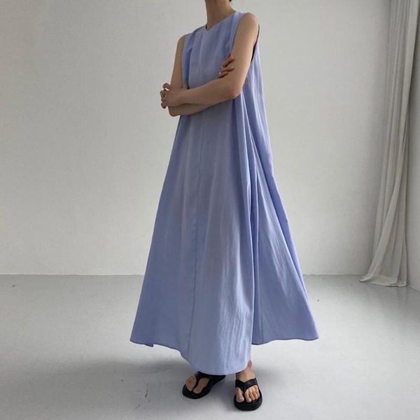 

casual dresses dress multicolored sleeveless maxi length with pocket round neck ladies fashion a-line dressing pullover 2021, Black;gray