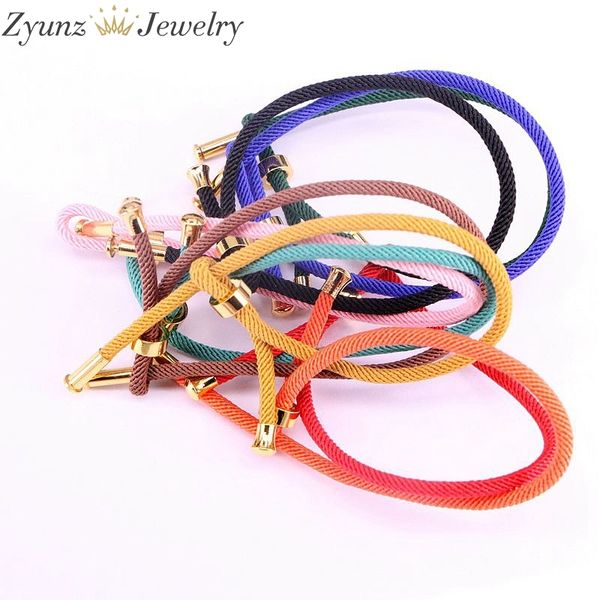 

20pcs waxed thread cotton cord string strap bracelet for making jewelry findings, Golden;silver