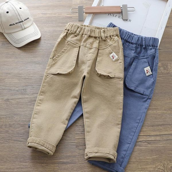 

trousers fashion autumn kids boys solid casual children toddler sweatpants infant baby cotton loose 24m-6t, Blue