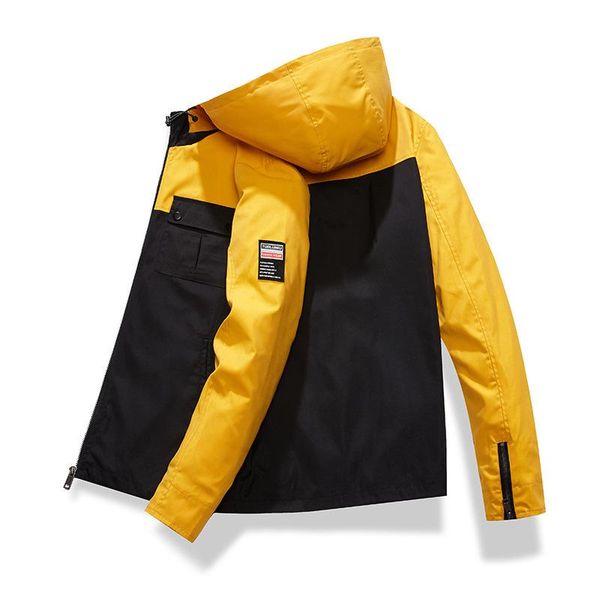 

men's jackets mens spring autumn jacket zipper casual hooded bomber jakcet fashion trend personality light coat parkkas, Black;brown