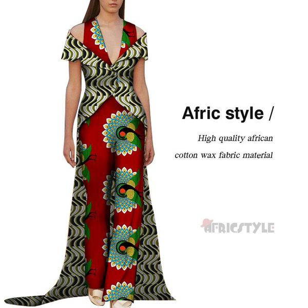 

ethnic clothing african clothes for women long sleeve dress bazin fashion super size model wy5914, Red