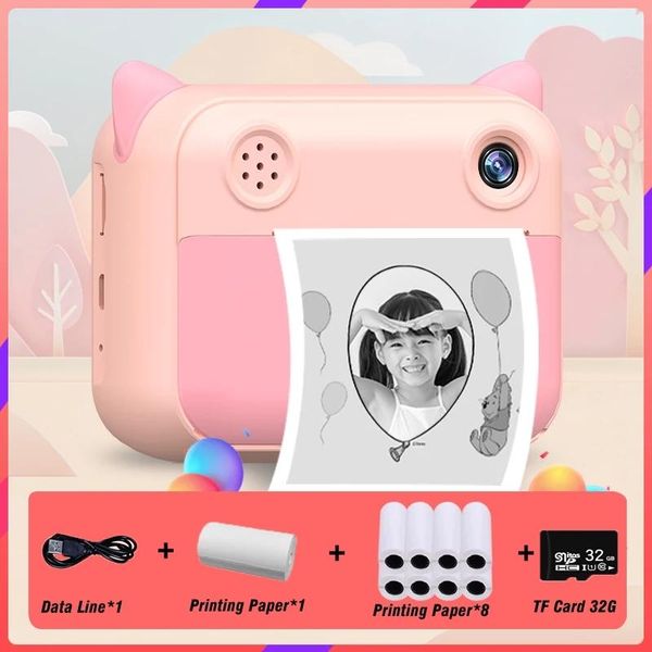 

printers children's printing camera instant print for children 1080p hd digital with po paper child toy birthday gift