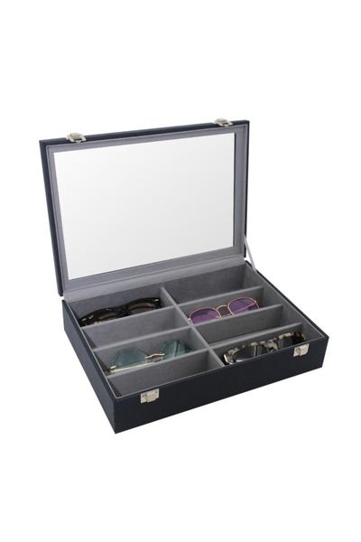 

glasses box of 8 navy blue inner gray 14249 bath accessory set