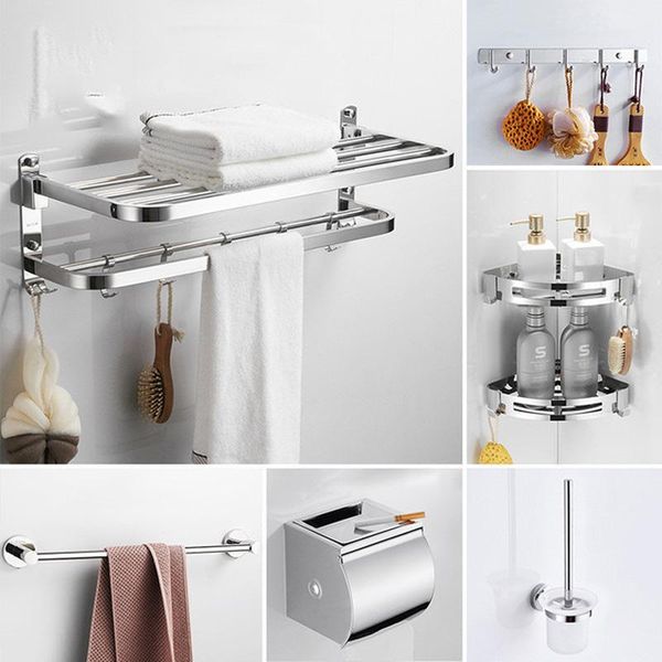 

bathroom hardware set 304 stainless steel towel rack gold silver bar perforation yjmhy-3006 bath accessory