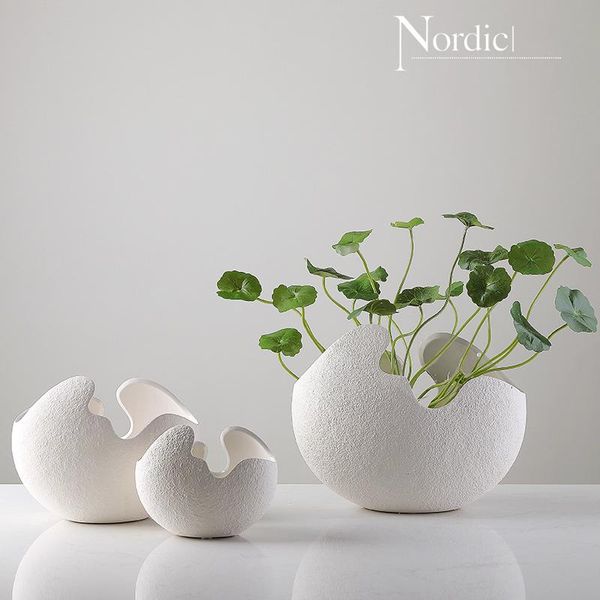 

vases ins nordic style concise eggshell ceramic flower vase home decoration decor arts crafts ikebana vaas vaso planta hydroponics