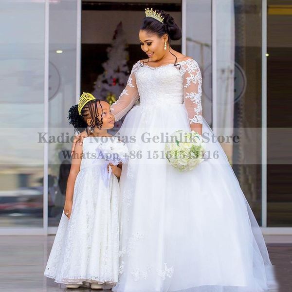 

other wedding dresses long sleeves african white ball gown dress 2021 lace up vestidos de novia corte princesa