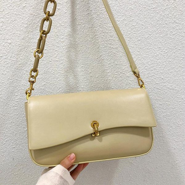 

evening bags simple soft leather chain armpit bag single shoulder 2021 korean fashion retro oblique cross women's handbag