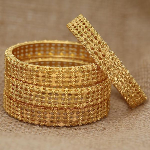

bangle 4pcs/lot middle east wedding gold bangles for women dubai bride gift ethiopian bracelet africa bengal jewelry 24k charm, Black