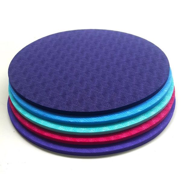 

yoga mats 2pcs set gym disc protective pad portable small round knee fitness sprot plank cushion non slip tpe mat 25