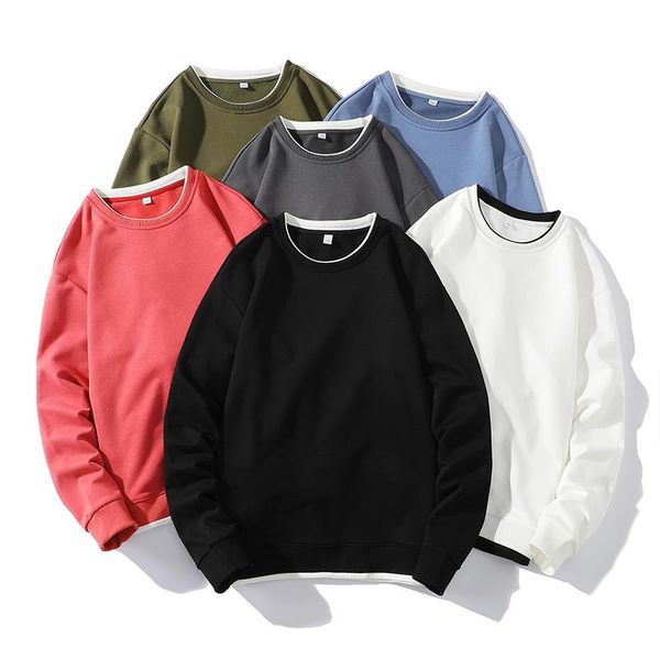

men's hoodies & sweatshirts men autumn spring 2021 sweatshirt for cotton loose pullover male casual fashion tracksuit clothes, Black