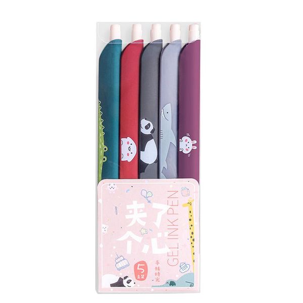 

gel pens 5pcs/set 3 in 1 multifunction pen color retro ruler bookmark for student scrapbook taking note art writing