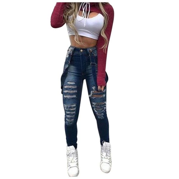 

fashion baggy denim polyester jeans women romper bib full length pinafore dungaree overall solid loose causal jumpsuit pants slim, Black;white