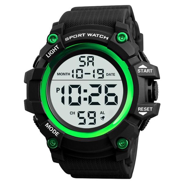 

sports men watch multifunction military digital alarm clock fashion young people wrist watches man luminous big hour fd3250 wristwatches, Slivery;brown