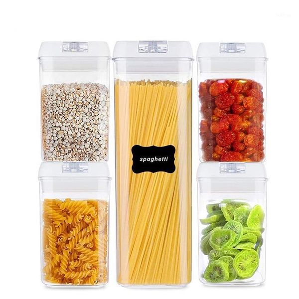 

storage bottles & jars plastic food container jar set with lid kitchen bulk sealed refrigerator multigrain tank for cereal box