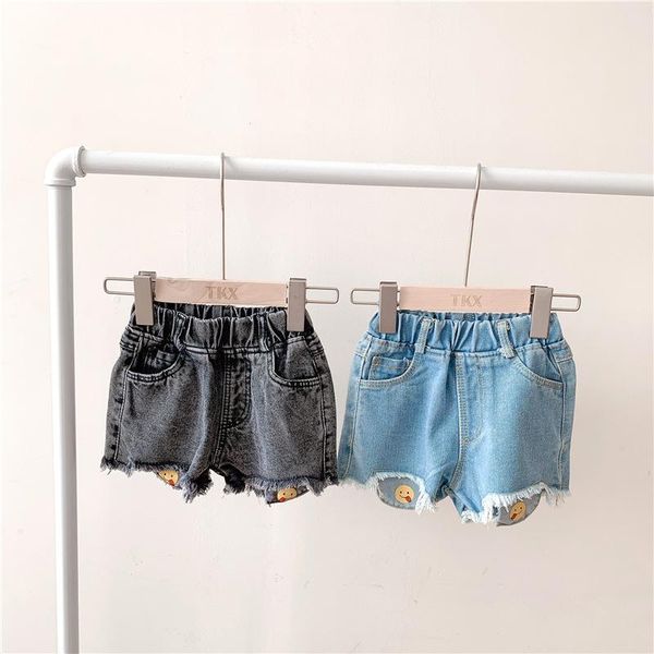 

girls baby denim shorts cute smile jeans summer clothing girl kids fashion casual short pants child clothes, Black