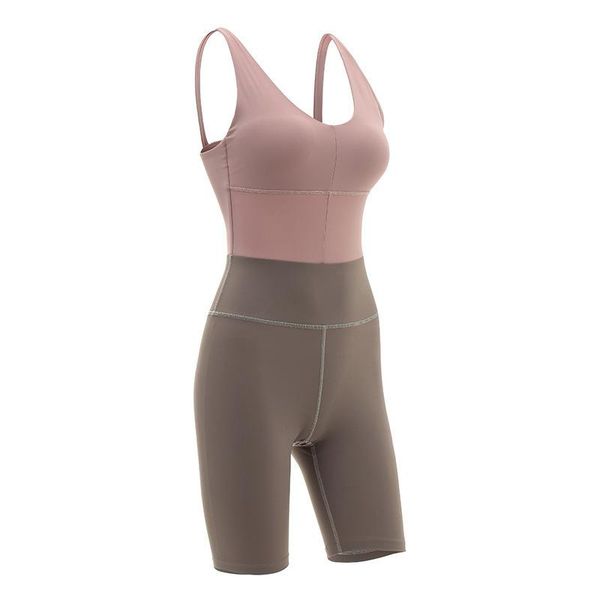 

yoga outfits workout tracksuit for women one piece sport clothing color splicing suit running tight dance sportswear gym set, White;red