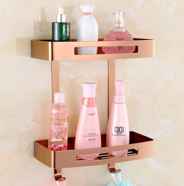 

storage holders & racks wall mounted black/gold/rose gold/white square bathroom shelf soap basket bath shower holder building mate