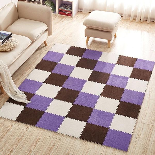 

5pcs 11.81inch square puzzle polyester velvet eco-friendly carpet in 14 colors plush soft carpets for bedroom living room