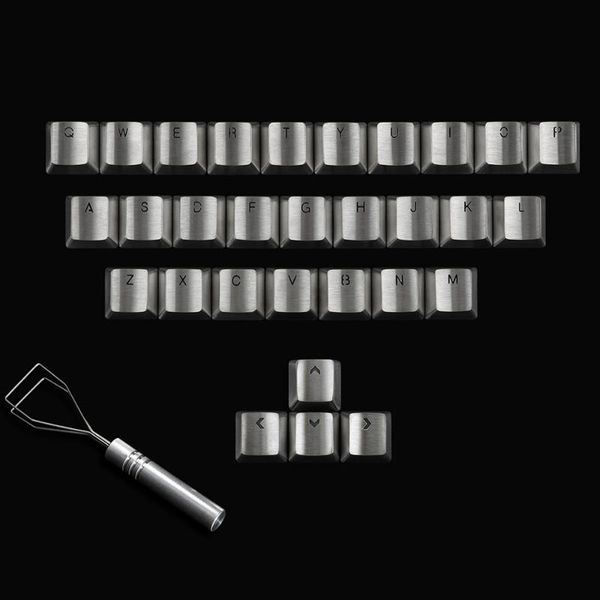 

keyboards stainless steel backlit keycaps for cherry mx gateron kailh boxc switch mechanical keyboard alphabet arrow full metal key cap