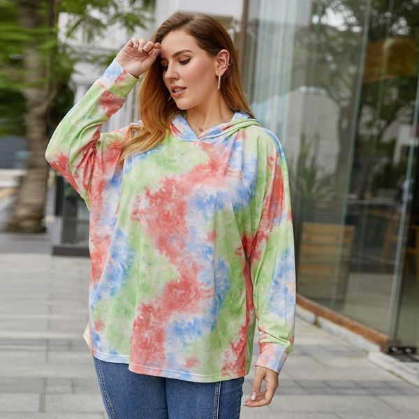 

women's hoodies & sweatshirts plus size women hoodie fashion street tie-dye harajuku 2021 autumn casual retro pullover long sleeves loo, Black
