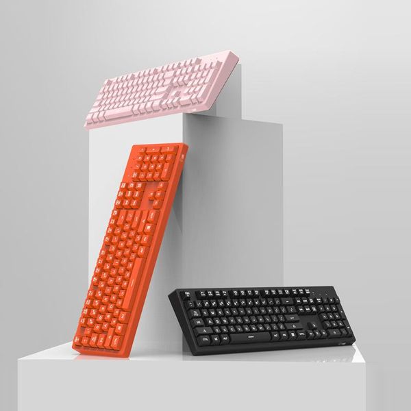 

wired keyboard 104 keys office gaming ergonomic with mechanical hand feel backlight keyboards