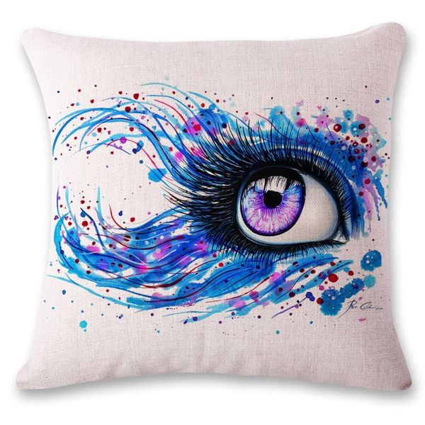 

europe oil painting eyes hand-painted style throw pillowcase cotton linen car sofa bedroom home decor pillow cushion cover cushion/decorativ