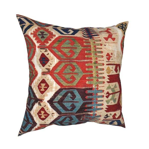 

cushion/decorative pillow aksaray tribal antique turkish kilim square case decorative boho bohemian vintage persian pillowcase