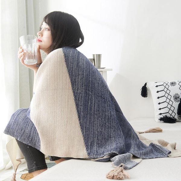 

nordic cotton tassel blanket summer leisure sofa decoration knitted air conditioning blankets