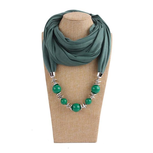 

scarves multi style decorative jewelry necklace resin beads pendant scarf women foulard femme head hijab, Blue;gray