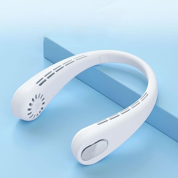 

electric fans mini neck fan portable bladeless usb rechargeable leafless hanging sports air cooler cooling wearable neckband