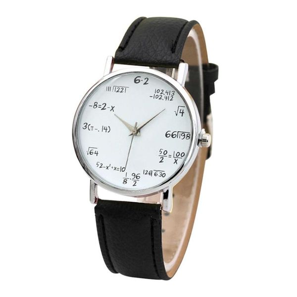 

wristwatches s student watches mathematical equation watch without scale belt ladies relogio feminino fashion #c, Slivery;brown