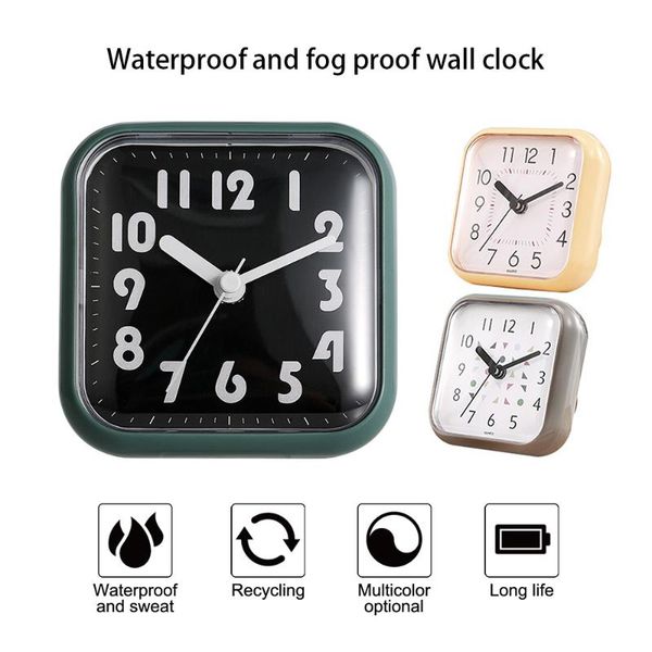 

wall clocks 1pc clock waterproof suction cup non ticking shower anti fog kitchen bathroom hanging mechanical dial timers