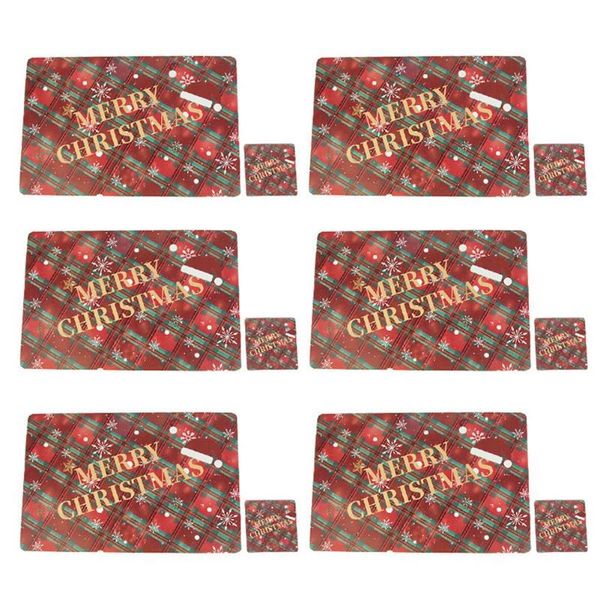 

mats & pads christmas printed placemat pvc placemats with cup holders mat reindeer snowflakes bowknot printing table cutlery home decor