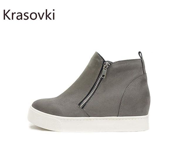 

dress shoes krasovki platform women boots ankle autumn female 2021 high heel zipper ladies fashion mujer booties, Black