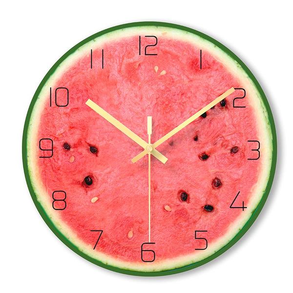 

wall clock modern design glass living room home decor mechanism watch quiet luxury fruits my melody clocks zegary